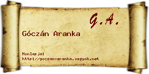Góczán Aranka névjegykártya