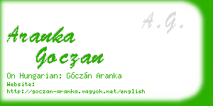 aranka goczan business card